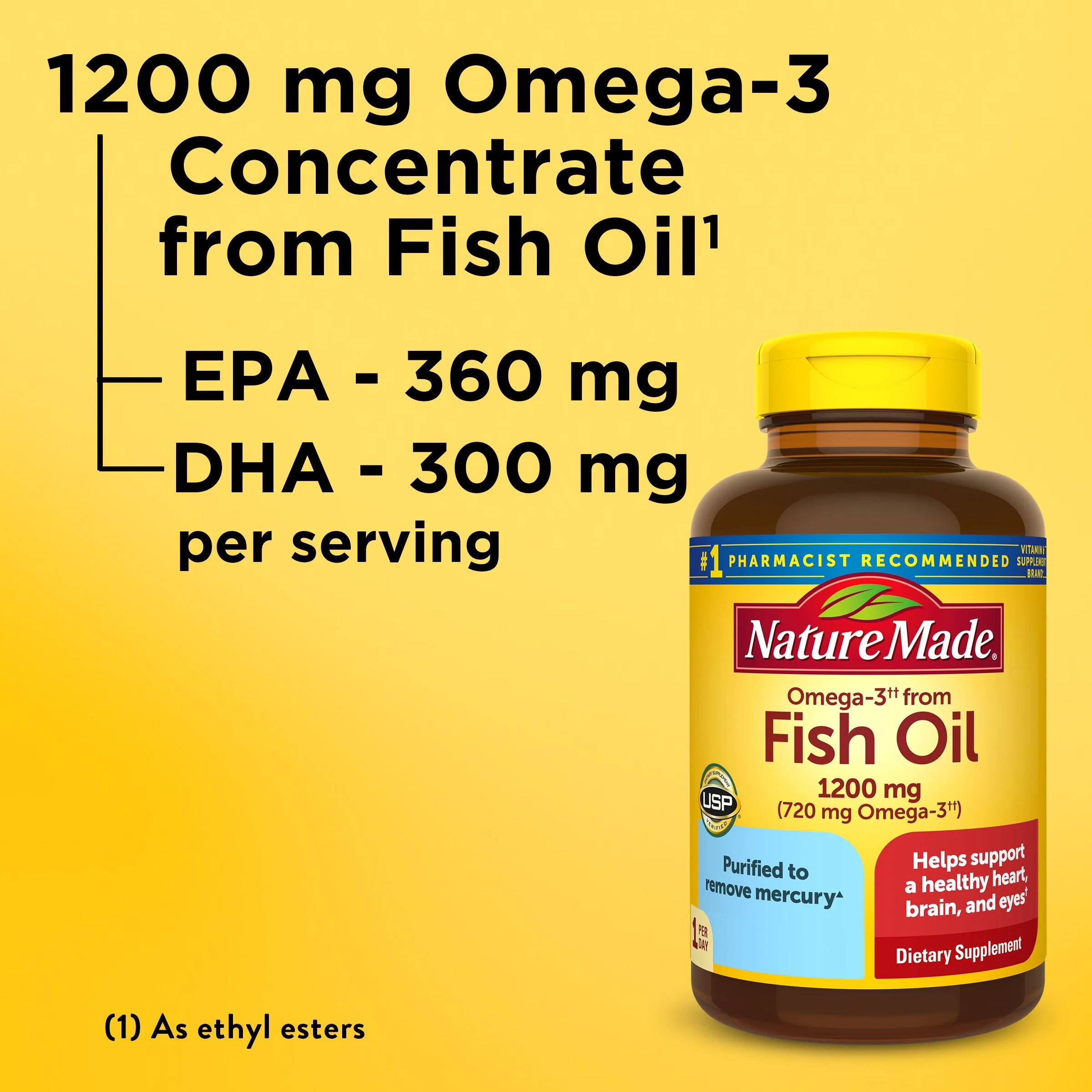 Omega-3†† From Fish Oil 1200 mg Softgels - Image 5