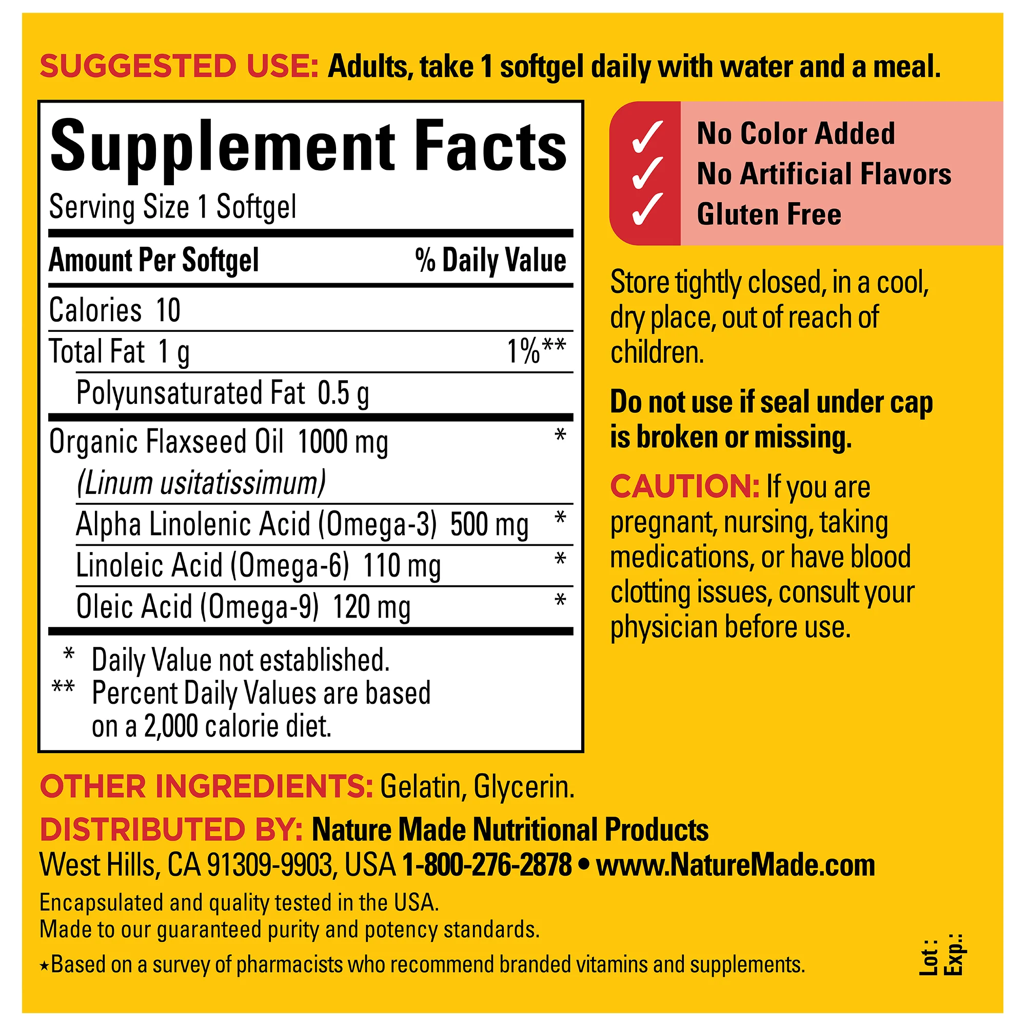 Flaxseed Oil 1000 mg Softgels - Image 5