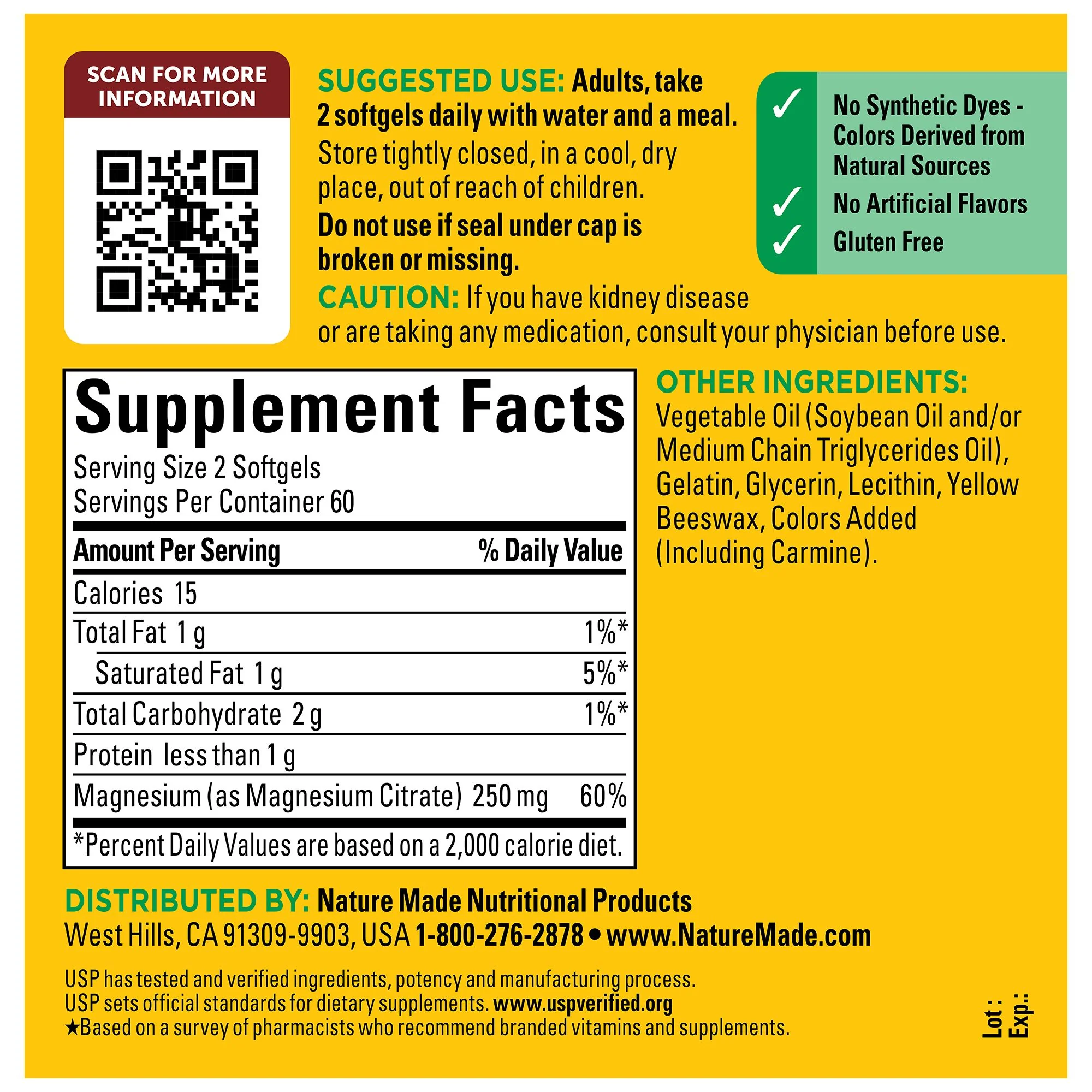 High Absorption Magnesium Citrate 250 mg Softgels - Image 5