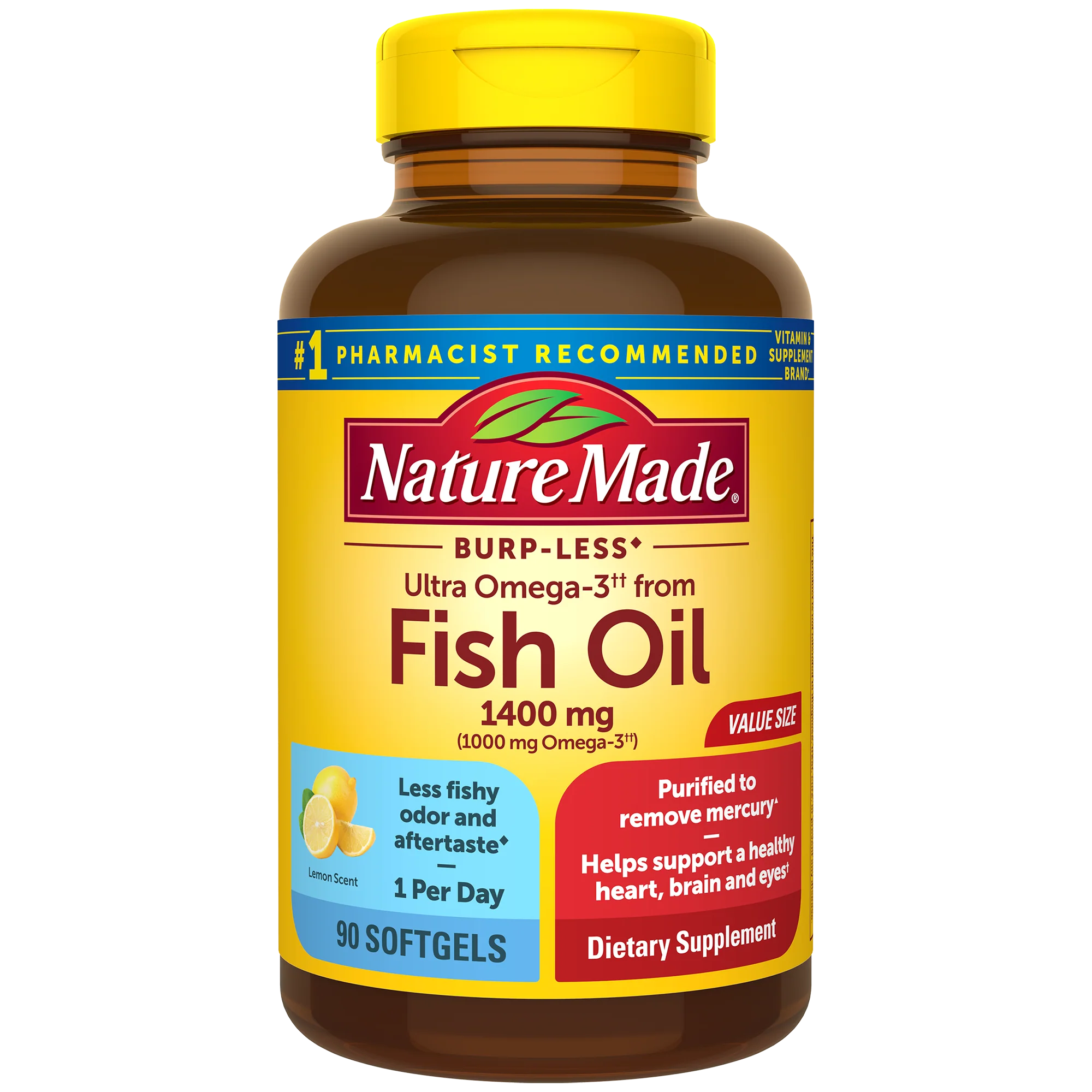 Ultra Omega-3†† from Fish Oil 1400 mg Softgels, Burp-Less♦ - Image 4