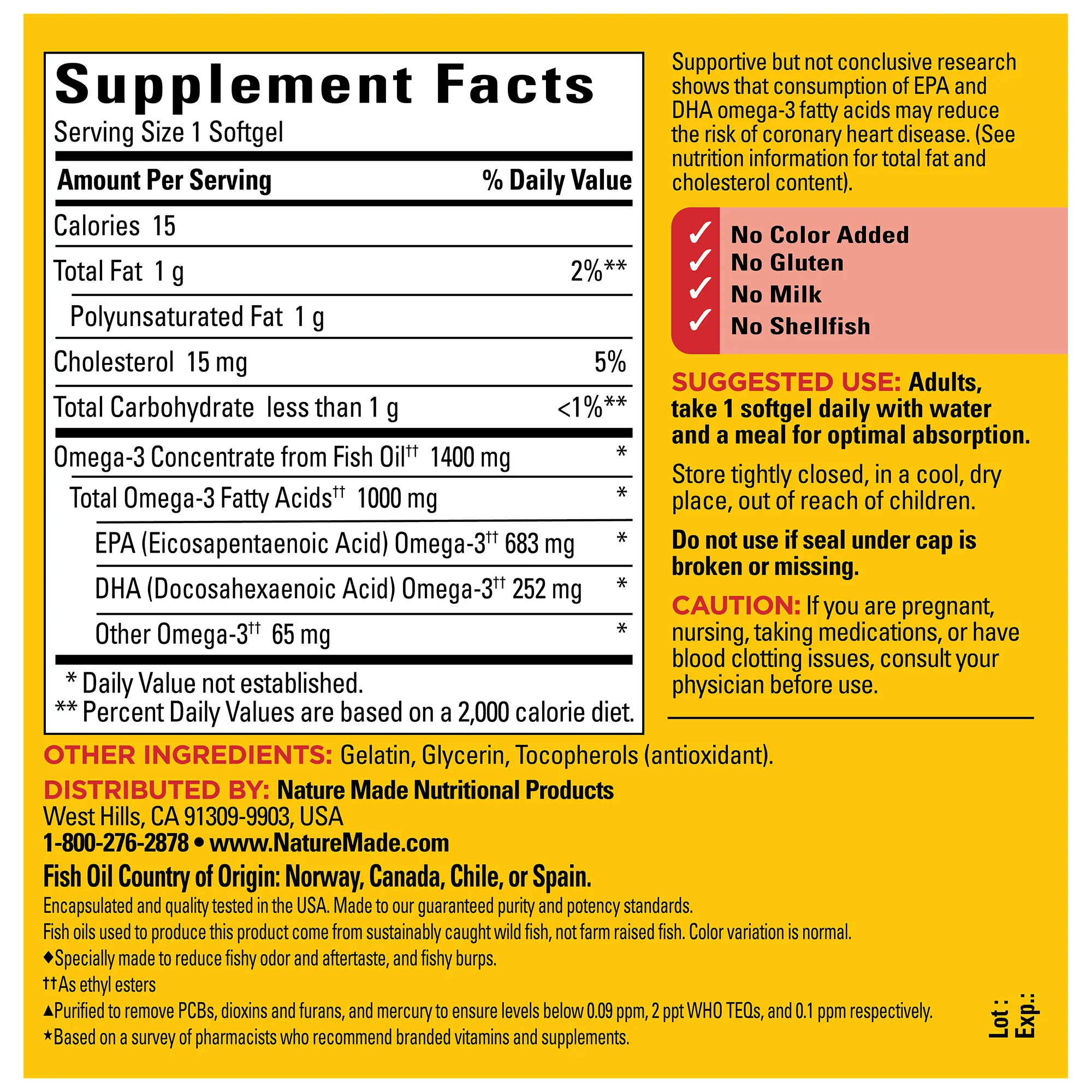 Ultra Omega-3†† from Fish Oil 1400 mg Softgels, Burp-Less♦ - Image 5