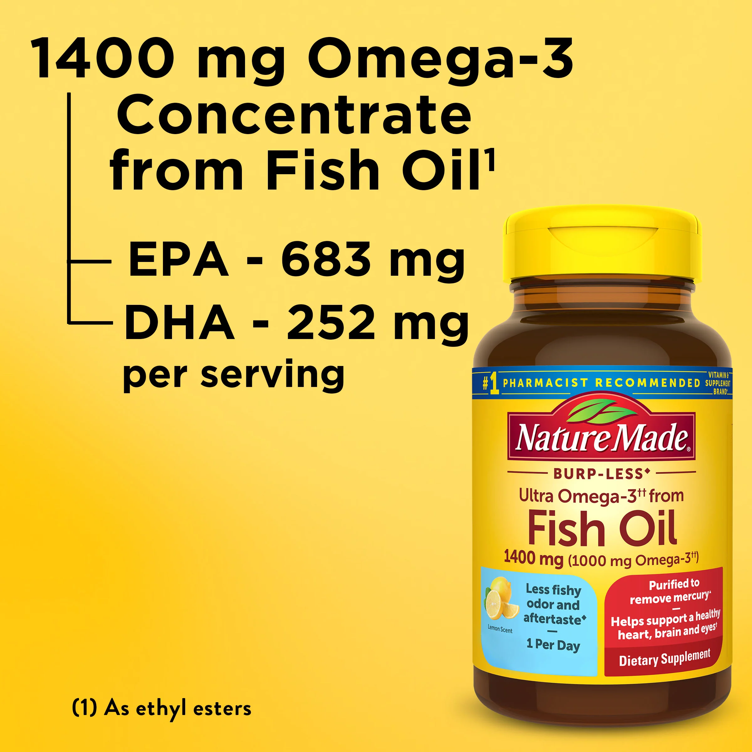 Ultra Omega-3†† from Fish Oil 1400 mg Softgels, Burp-Less♦ - Image 7