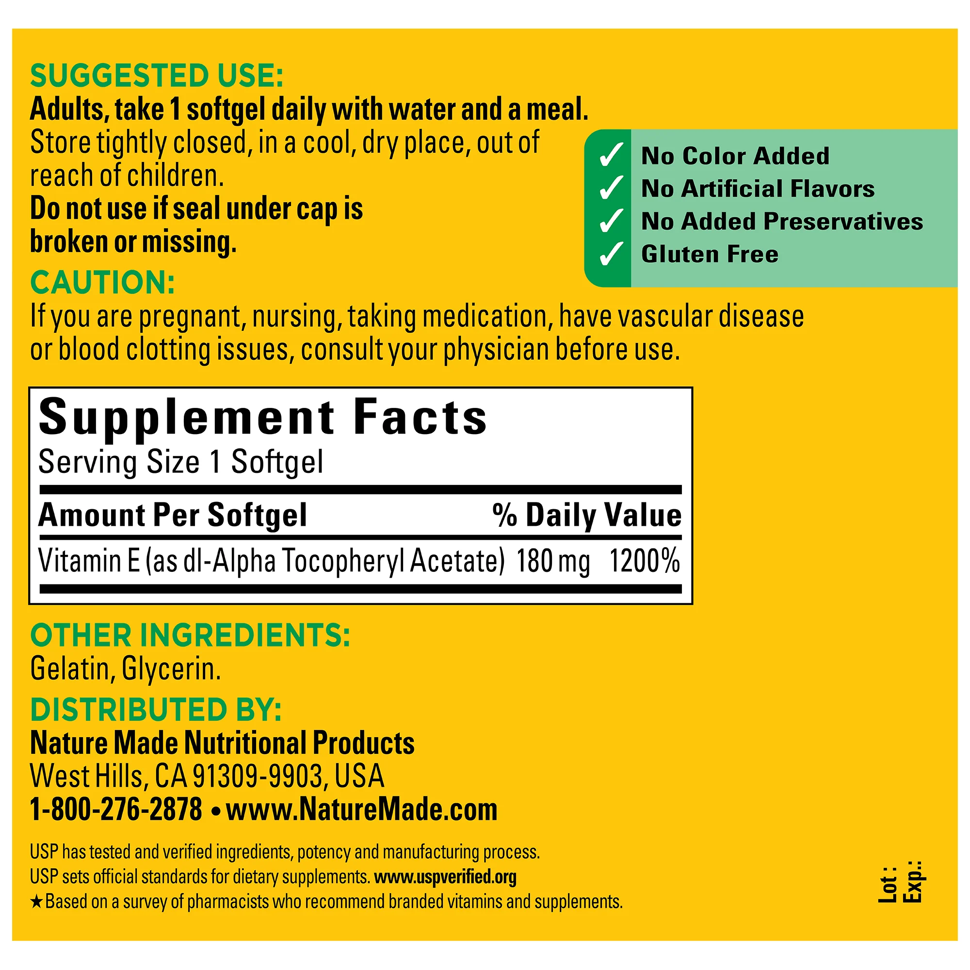 Vitamin E 400 IU (180 mg) dl-Alpha Softgels - Image 8