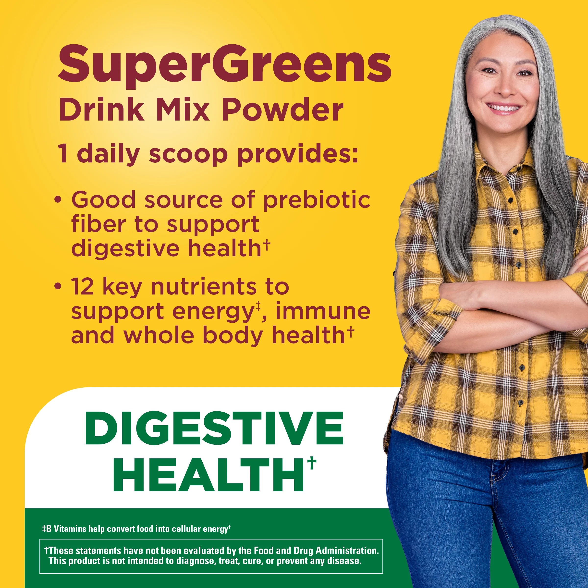 SuperGreens with Prebiotic Fiber Powder Drink Mix - Image 4